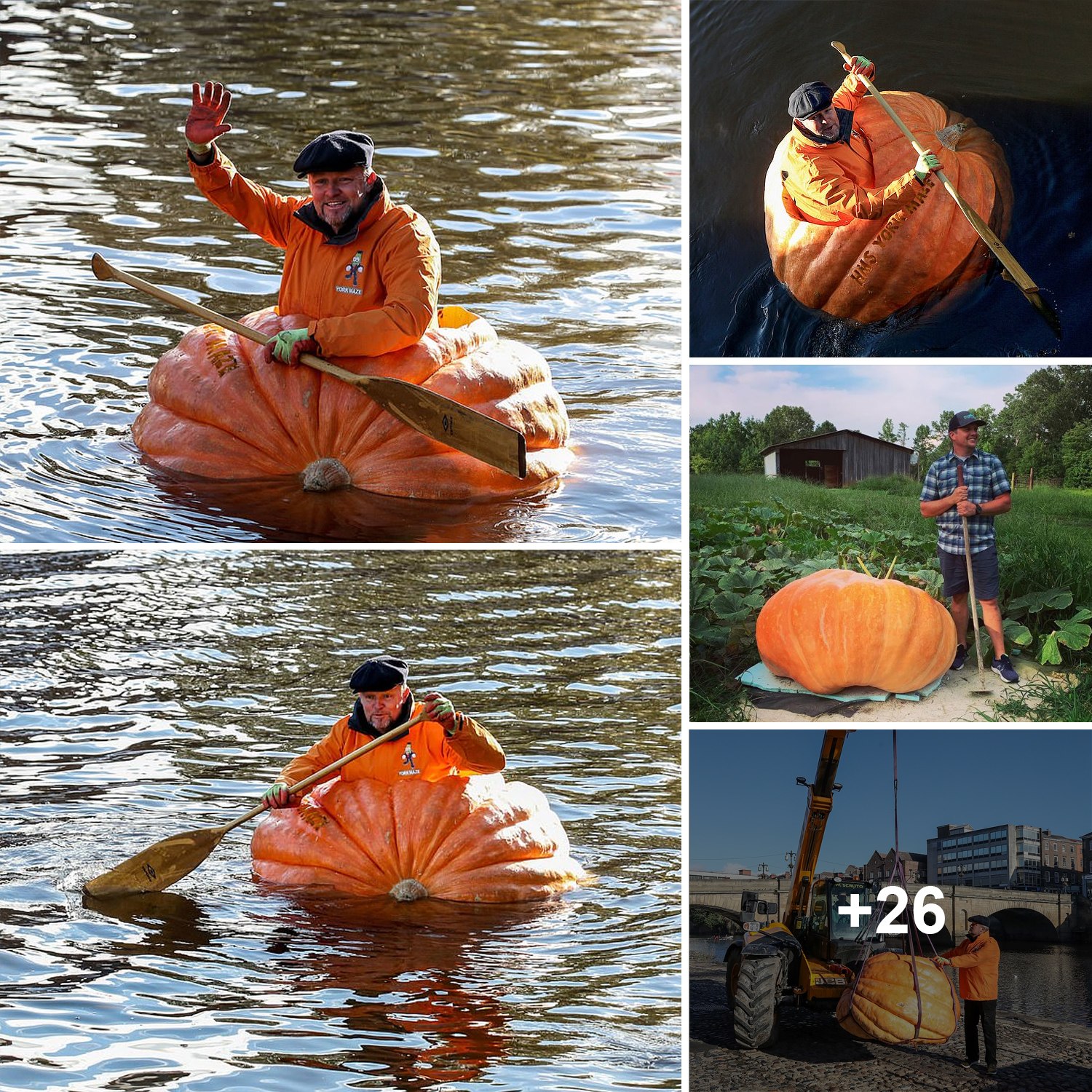 He grew a 1.364 lbs pumpkin and then used it as a boat - Amazing Nature